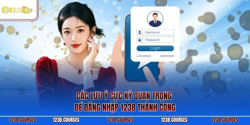 Các lưu ý cực kỳ quan trọng để đăng nhập 123B thành công