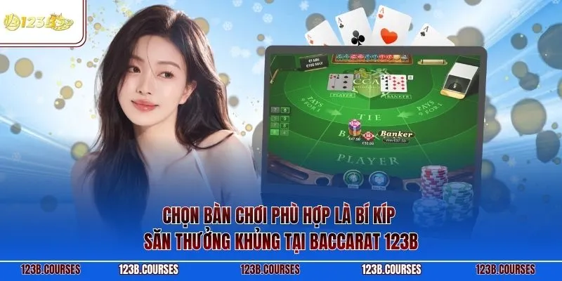 Chọn bàn chơi phù hợp là bí kíp săn thưởng khủng tại Baccarat 123B